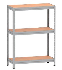 ESTANTE PESADA 1250x600 TRÊS PRATELEIRAS EM MADEIRA