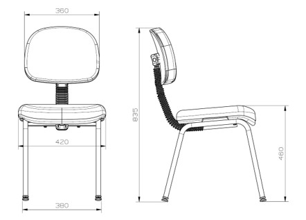 CADEIRA OPERATIVA PLUS SECRETÁRIA 4 PÉS - Imagem 2