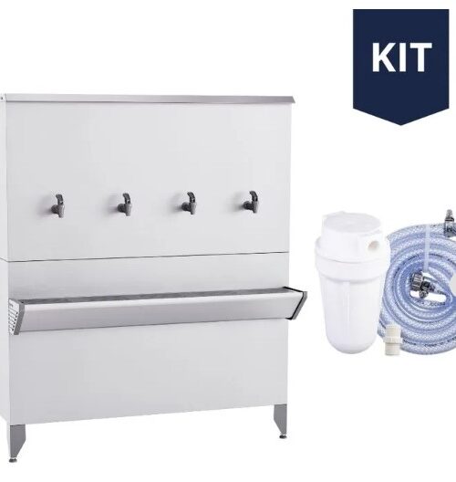BEBEDOURO INDUSTRIAL AQUAMAX 200 LITROS INOX [KIT]
