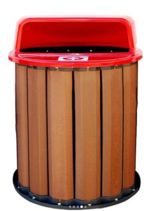 LIXEIRA EM MADEIRA PLÁSTICA 94 L